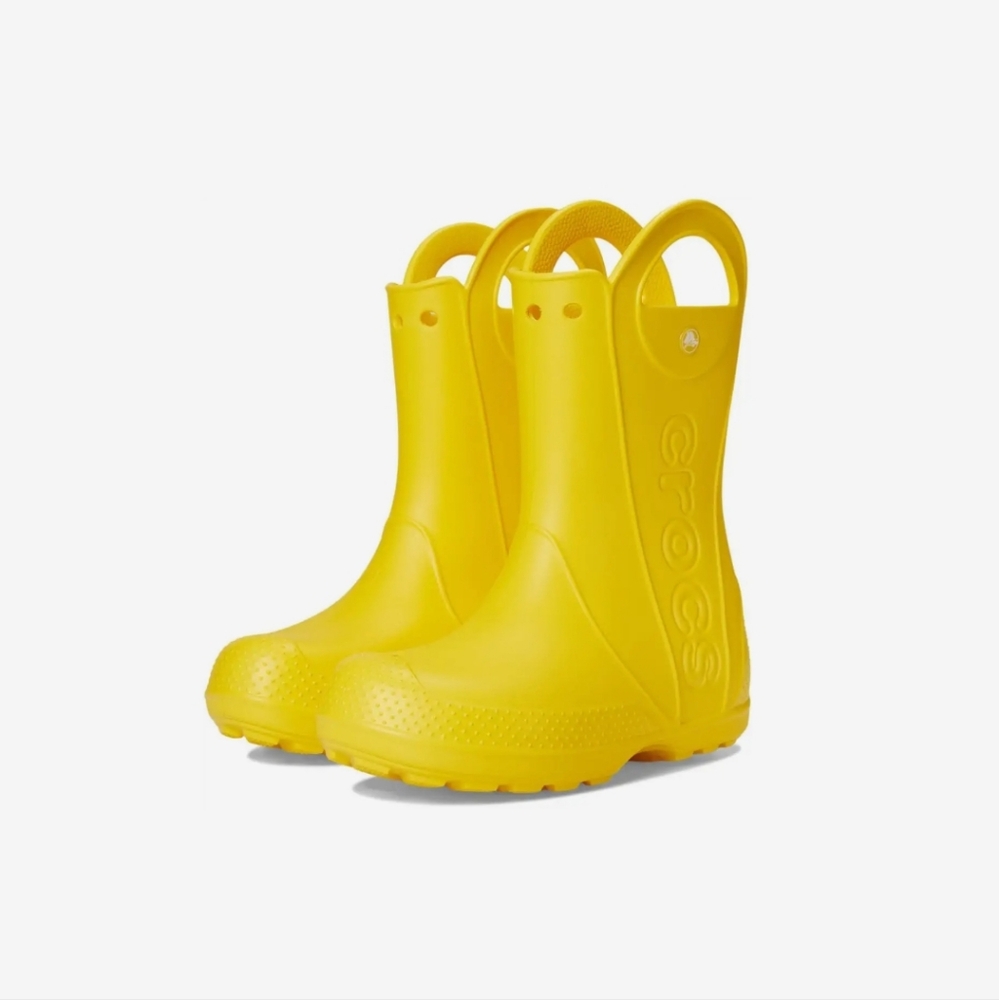 Crocs Kids Yellow Rain Boots (Unisex)